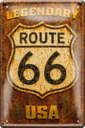 4252024256451		 ''Legendary Route 66 USA''
Schilderstore24 Blechschilder sind perfekt als Geschenk zu Weihnachten, Geburtstage, Feiern, Partys, Grillabende, Namenstag, Feiertag, Mädelsabend, Hochzeit. Jederzeit stilvoll im Wohnzimmer, Partykeller, Garage, Praxis, Büro, route, highway Mechaniker Auto Motorrad Werkstatt auto lkw brummi tüfteln schrauber
