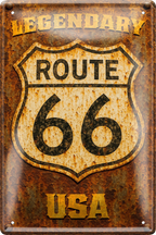 4252024256451		 ''Legendary Route 66 USA''
Schilderstore24 Blechschilder sind perfekt als Geschenk zu Weihnachten, Geburtstage, Feiern, Partys, Grillabende, Namenstag, Feiertag, Mädelsabend, Hochzeit. Jederzeit stilvoll im Wohnzimmer, Partykeller, Garage, Praxis, Büro, route, highway Mechaniker Auto Motorrad Werkstatt auto lkw brummi tüfteln schrauber
