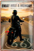 4252024256437		 ''Every mile amemory Route 66''
Schilderstore24 Blechschilder sind perfekt als Geschenk zu Weihnachten, Geburtstage, Feiern, Partys, Grillabende, Namenstag, Feiertag, Mädelsabend, Hochzeit. Jederzeit stilvoll im Wohnzimmer, Partykeller, Garage, Praxis, Büro, route, highway Mechaniker Auto Motorrad Werkstatt auto lkw brummi tüfteln schrauber