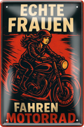 4252024256420		 ''Echte Frauen fahren Motorrad (neu)''
Schilderstore24 Blechschilder sind perfekt als Geschenk zu Weihnachten, Geburtstage, Feiern, Partys, Grillabende, Namenstag, Feiertag, Mädelsabend, Hochzeit. Jederzeit stilvoll im Wohnzimmer, Partykeller, Garage, Praxis, Büro, route, highway Mechaniker Auto Motorrad Werkstatt auto lkw brummi tüfteln schrauber