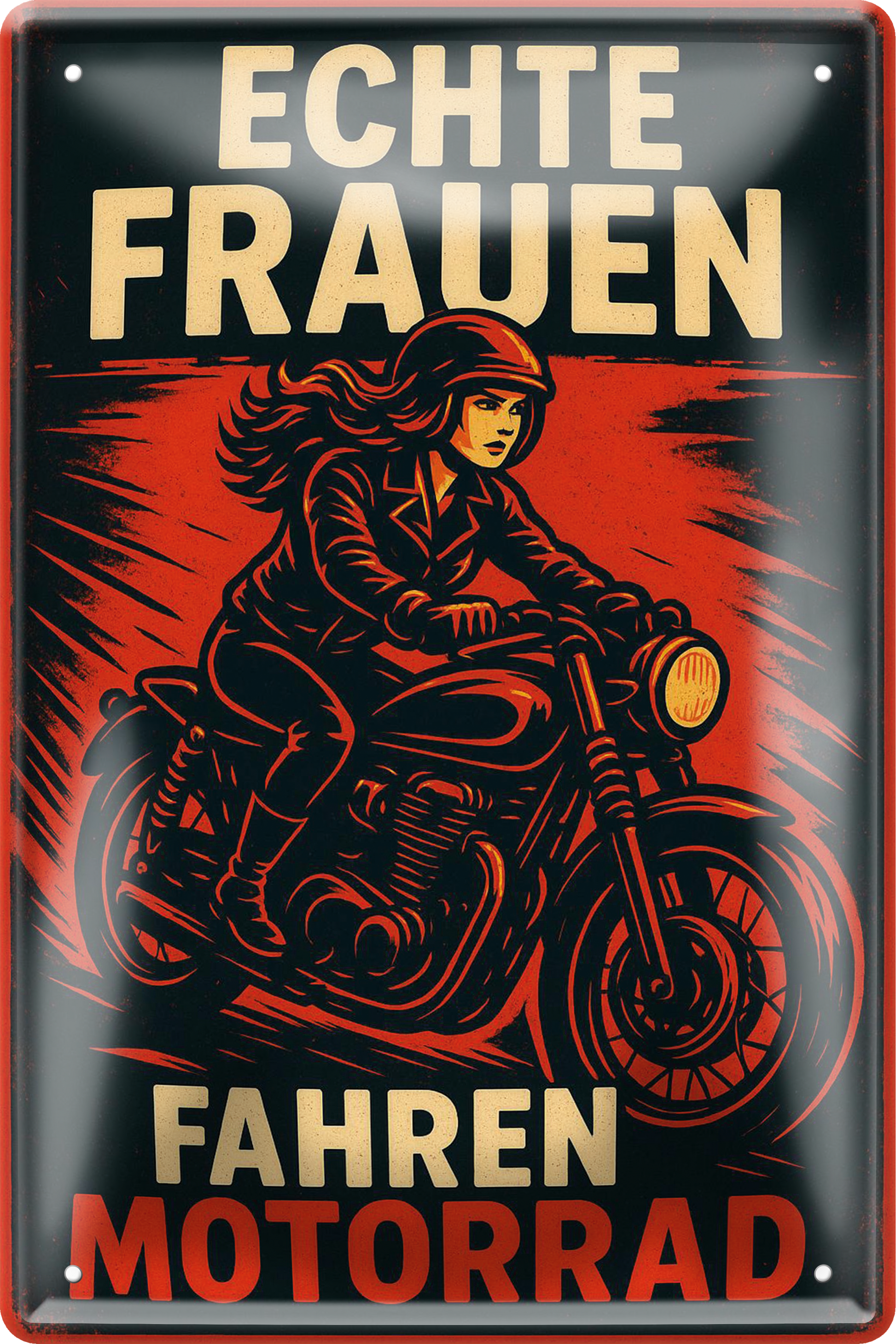 4252024256420		 ''Echte Frauen fahren Motorrad (neu)''
Schilderstore24 Blechschilder sind perfekt als Geschenk zu Weihnachten, Geburtstage, Feiern, Partys, Grillabende, Namenstag, Feiertag, Mädelsabend, Hochzeit. Jederzeit stilvoll im Wohnzimmer, Partykeller, Garage, Praxis, Büro, route, highway Mechaniker Auto Motorrad Werkstatt auto lkw brummi tüfteln schrauber