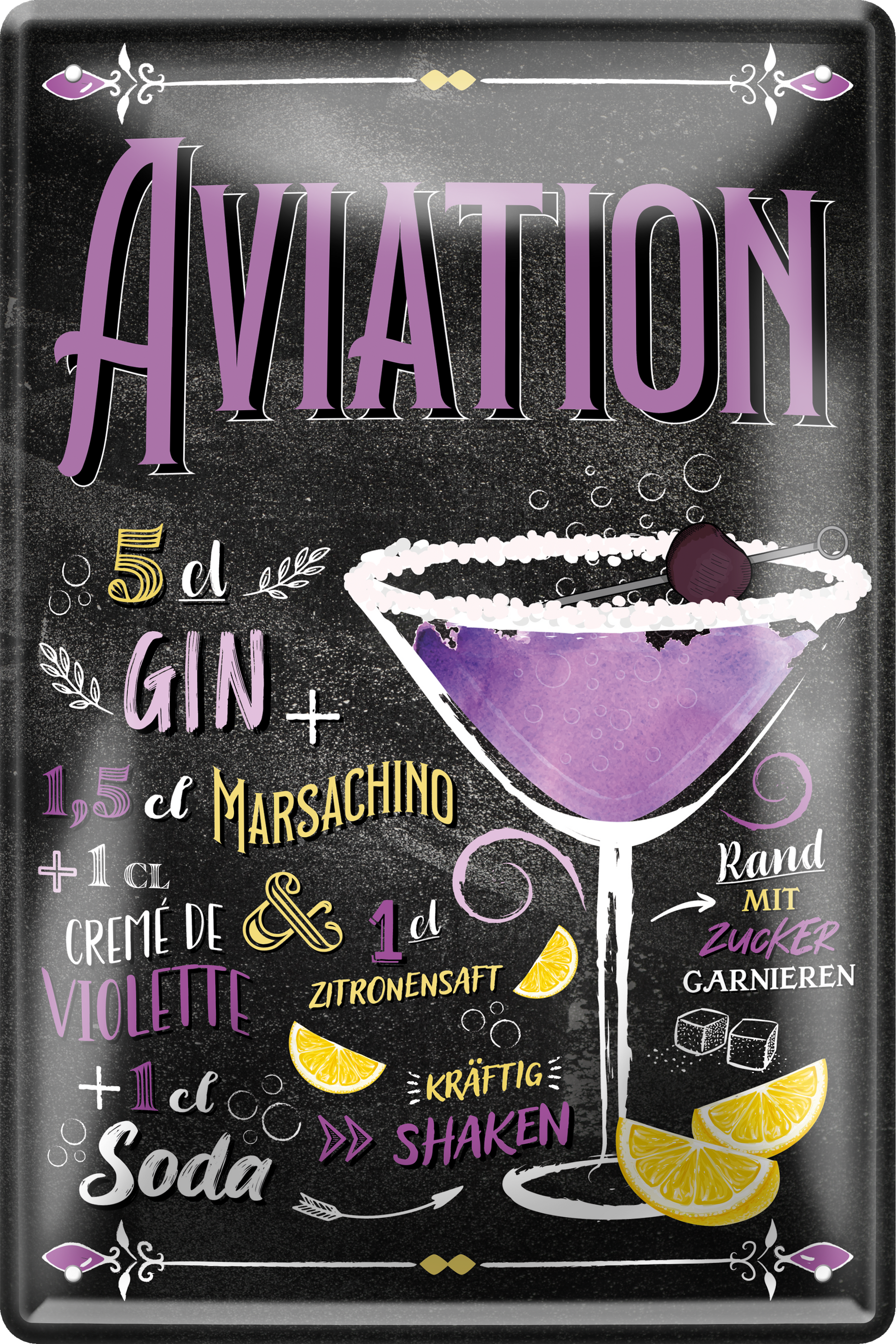 4252024256147		 ''Aviation''
Schilderstore24 Blechschilder sind perfekt als Geschenk zu Weihnachten, Geburtstage, Feiern, Partys, Grillabende, Namenstag, Feiertag, Mädelsabend, Hochzeit. Jederzeit stilvoll im Wohnzimmer, Partykeller, Garage, Praxis, cocktailsrezept mischgetränk Alkohol Cocktail Likör Sekt Getränk Alkohol promille schnaps saufen longdrink