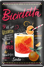 4252024256161  ''Bicicletta''

Schilderstore24 Blechschilder sind perfekt als Geschenk zu Weihnachten, Geburtstage, Feiern, Partys, Grillabende, Namenstag, Feiertag, Mädelsabend, Hochzeit. Jederzeit stilvoll im Wohnzimmer, Partykeller, Garage, Praxis, cocktailsrezept mischgetränk Alkohol Cocktail Likör Sekt Getränk Alkohol promille schnaps saufen longdrink