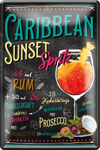 4252024256185		 ''Caribbean Sunset Spritz''
Schilderstore24 Blechschilder sind perfekt als Geschenk zu Weihnachten, Geburtstage, Feiern, Partys, Grillabende, Namenstag, Feiertag, Mädelsabend, Hochzeit. Jederzeit stilvoll im Wohnzimmer, Partykeller, Garage, Praxis, cocktailsrezept mischgetränk Alkohol Cocktail Likör Sekt Getränk Alkohol promille schnaps saufen longdrink