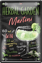 4252024256215		 ''Herbal Garden Martini''
Schilderstore24 Blechschilder sind perfekt als Geschenk zu Weihnachten, Geburtstage, Feiern, Partys, Grillabende, Namenstag, Feiertag, Mädelsabend, Hochzeit. Jederzeit stilvoll im Wohnzimmer, Partykeller, Garage, Praxis, cocktailsrezept mischgetränk Alkohol Cocktail Likör Sekt Getränk Alkohol promille schnaps saufen longdrink