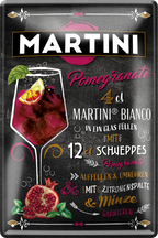 4252024256246		 ''Martini Pomgranate''
Schilderstore24 Blechschilder sind perfekt als Geschenk zu Weihnachten, Geburtstage, Feiern, Partys, Grillabende, Namenstag, Feiertag, Mädelsabend, Hochzeit. Jederzeit stilvoll im Wohnzimmer, Partykeller, Garage, Praxis, cocktailsrezept mischgetränk Alkohol Cocktail Likör Sekt Getränk Alkohol promille schnaps saufen longdrink