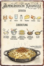 4252024259940		 ''Alpenländische Kässpätzle''
Schilderstore24 Blechschilder sind perfekt als Geschenk zu Weihnachten, Geburtstage, Feiern, Partys, Grillabende, Partykeller, diät, snack, mahlzei, rezept, wasser Lebensmittel Burger Tee Grill crepes teigware süßigkeit essen grill wurst pommes döner fisch pizza