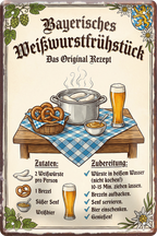 4252024260007		 ''Bayerisches Weißwurstfrühstück''
Schilderstore24 Blechschilder sind perfekt als Geschenk zu Weihnachten, Geburtstage, Feiern, Partys, Grillabende, Partykeller, diät, snack, mahlzei, rezept, wasser Lebensmittel Burger Tee Grill crepes teigware süßigkeit essen grill wurst pommes döner fisch pizza