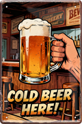 4252024259742		 ''Cold Beer Here!''
Schilderstore24 Blechschilder sind perfekt als Geschenk zu Weihnachten, Geburtstage, Feiern, Partys, , Hochzeit. Jederzeit stilvoll im Wohnzimmer, Partykeller, Garage, Praxis, beer, Biersorten, zitat Alkohol Kasten Bier Saufen Getränk Bier Alkohol schaumkrone promille hopfen