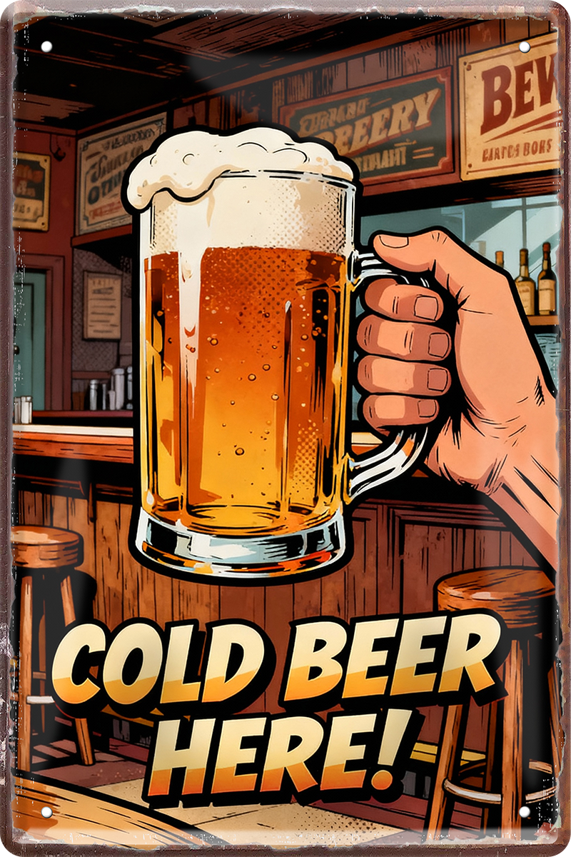 4252024259742		 ''Cold Beer Here!''
Schilderstore24 Blechschilder sind perfekt als Geschenk zu Weihnachten, Geburtstage, Feiern, Partys, , Hochzeit. Jederzeit stilvoll im Wohnzimmer, Partykeller, Garage, Praxis, beer, Biersorten, zitat Alkohol Kasten Bier Saufen Getränk Bier Alkohol schaumkrone promille hopfen