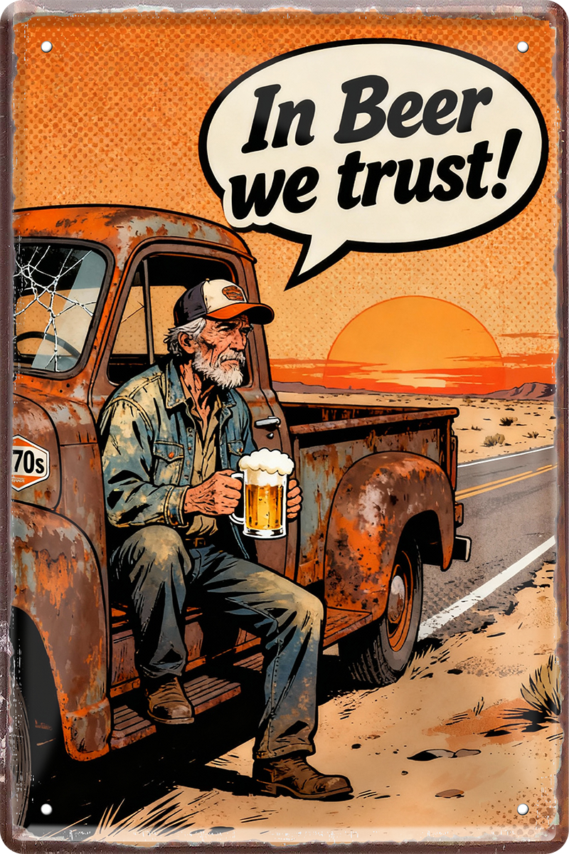 4252024259803		 ''In Beer we trust! (mit glas)''
Schilderstore24 Blechschilder sind perfekt als Geschenk zu Weihnachten, Geburtstage, Feiern, Partys, , Hochzeit. Jederzeit stilvoll im Wohnzimmer, Partykeller, Garage, Praxis, beer, Biersorten, zitat Alkohol Kasten Bier Saufen Getränk Bier Alkohol schaumkrone promille hopfen