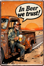 4252024259803		 ''In Beer we trust! (mit glas)''
Schilderstore24 Blechschilder sind perfekt als Geschenk zu Weihnachten, Geburtstage, Feiern, Partys, , Hochzeit. Jederzeit stilvoll im Wohnzimmer, Partykeller, Garage, Praxis, beer, Biersorten, zitat Alkohol Kasten Bier Saufen Getränk Bier Alkohol schaumkrone promille hopfen