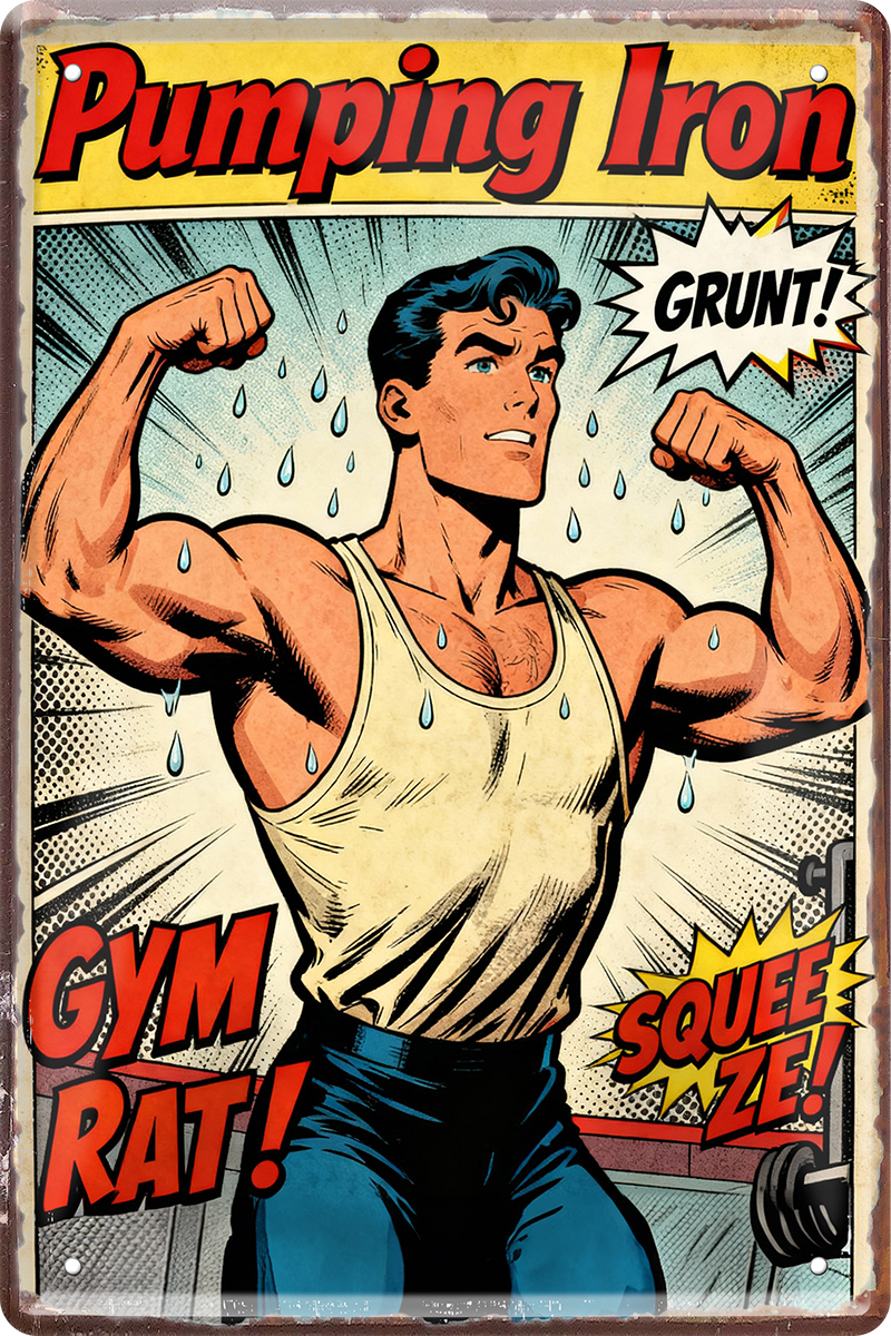 4252024260380		 ''Pumping Iron Gym Rat''
Schilderstore24 Blechschilder sind perfekt als Geschenk zu Weihnachten, Geburtstage, Feiern, Partys, Grillabende, Namenstag, Feiertag, Mädelsabend, Hochzeit. Jederzeit stilvoll im Wohnzimmer, Partykeller, Garage, Praxis, Büro, Café, Hauseingang crossfit Hobby bodybuilding fitnesstrainer fitness freizeit sport aktivitäten