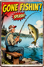 4252024259841		 ''Gone Fishin Splash''
Schilderstore24 Blechschilder sind perfekt als Geschenk zu Weihnachten, Geburtstage, Feiern, Partys, Grillabende, Namenstag, Feiertag, Mädelsabend, Hochzeit. Jederzeit stilvoll im Wohnzimmer, Partykeller, Garage, Praxis, Büro, Café, Hauseingang Angeln Fischen Meerestier Bootsausflug see meer fisch wasser angeln fischen