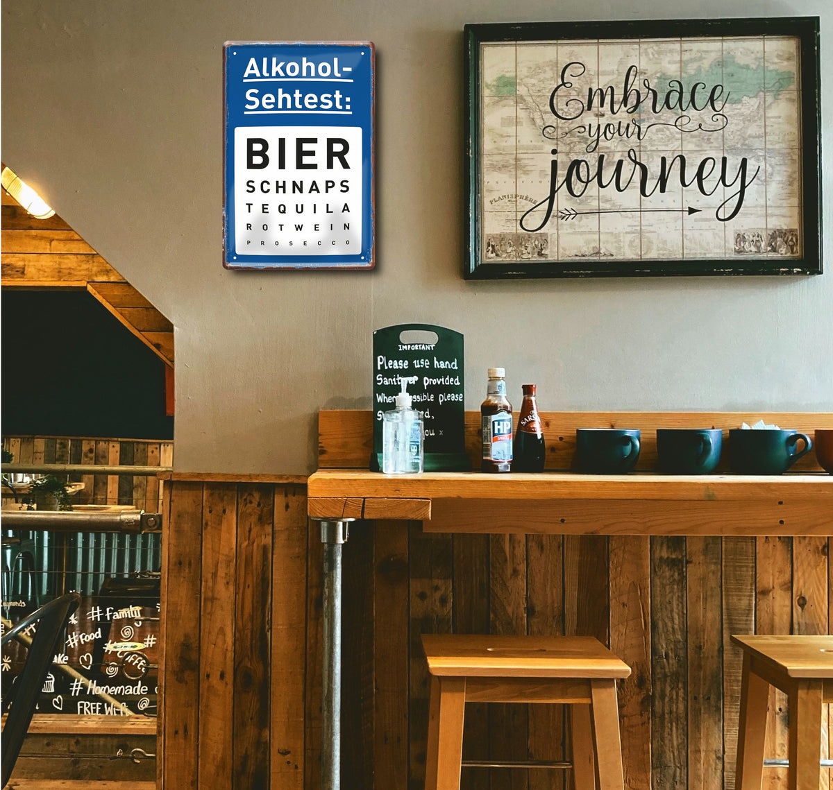 Blechschild ''Alkohol- Sehtest'' 20x30cm