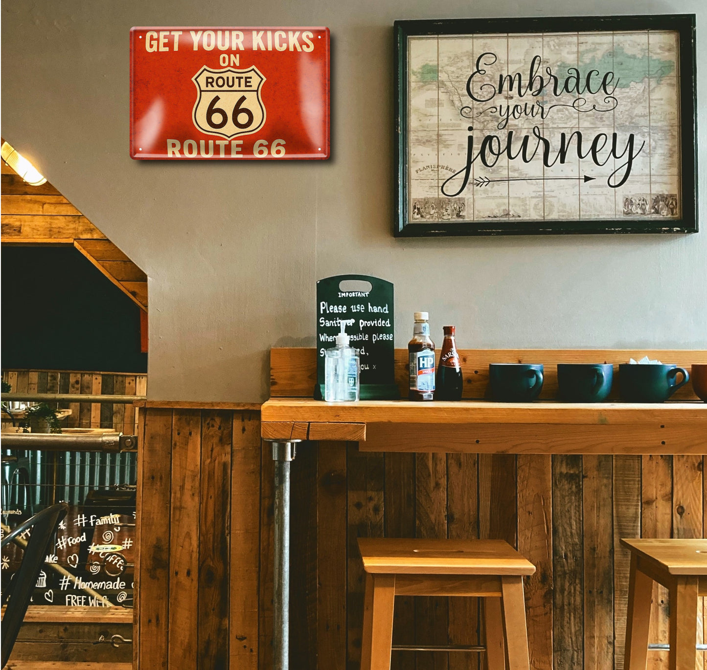 Blechschild ''Get your kicks on Route 66'' 20x30cm