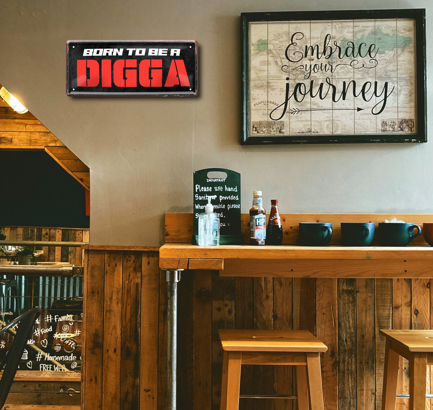 Blechschild ''Born to be a Digga'' 28x12cm