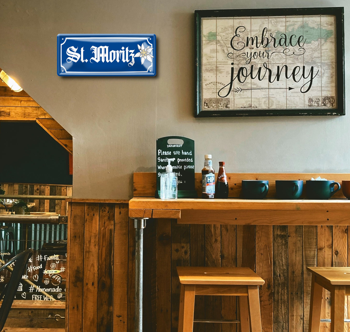 Blechschild ''St. Moritz (blume)'' 28x12cm