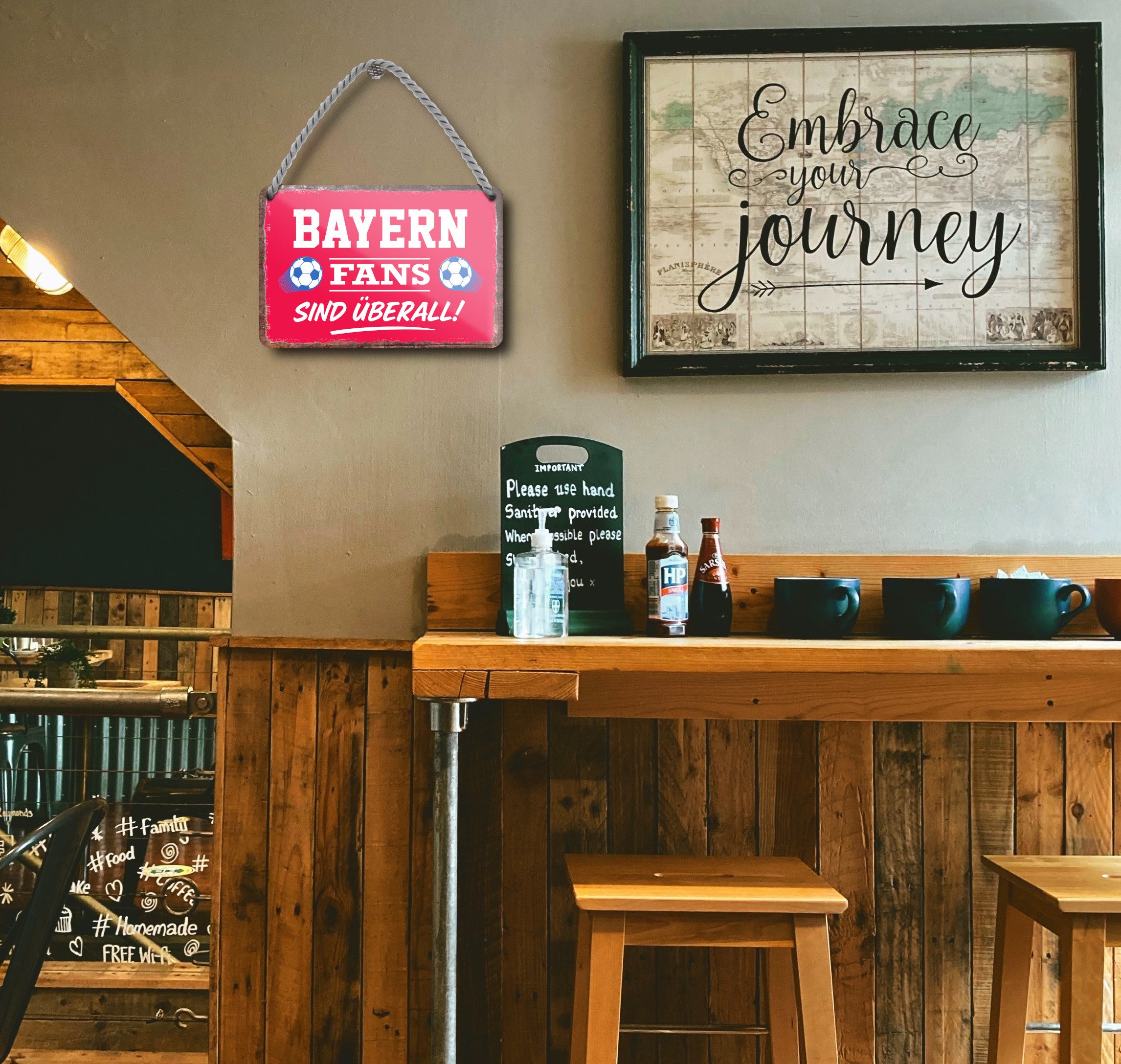 Blechschild ''Bayern Fans sind überall!'' 18x12cm
