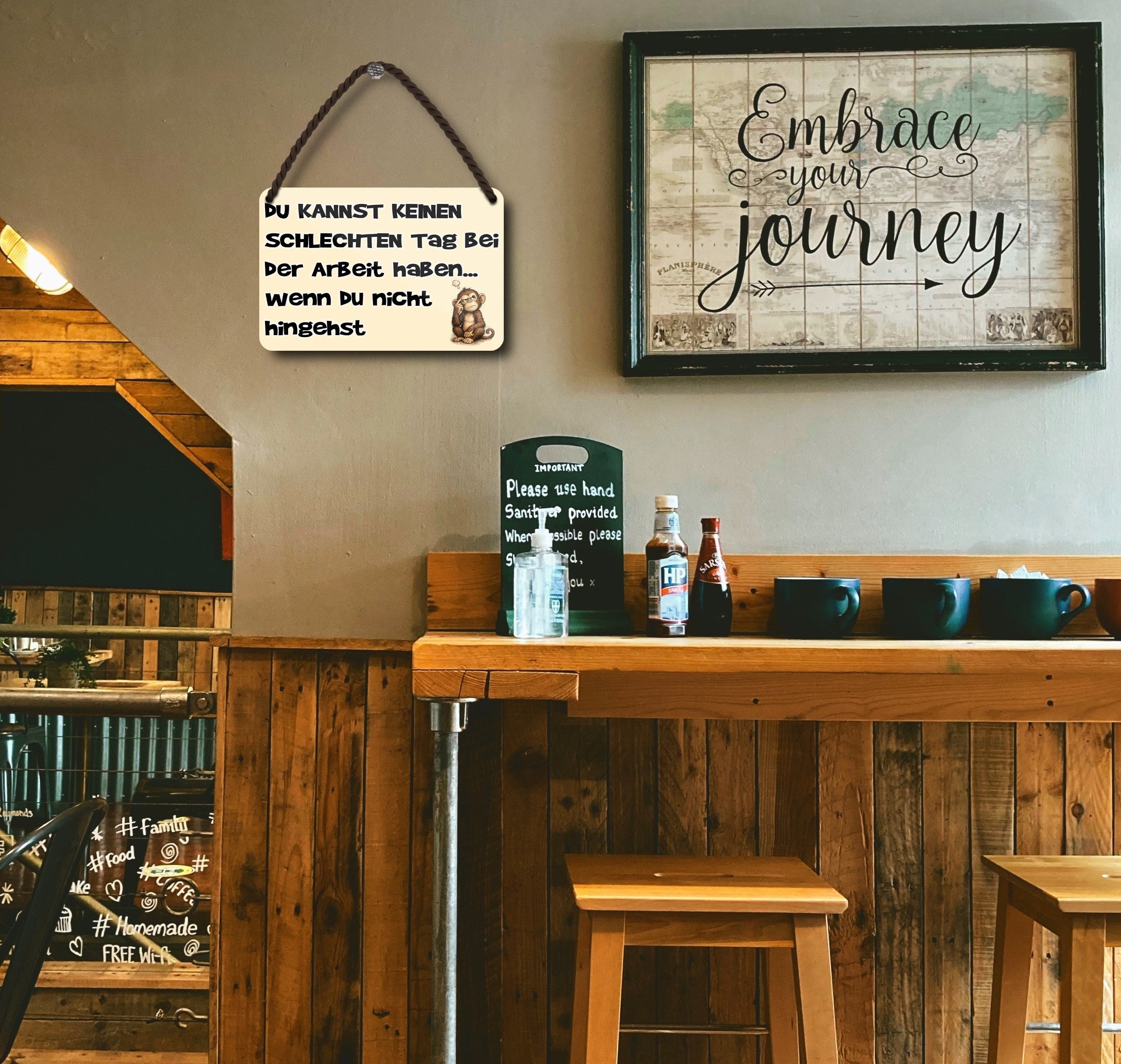 Blechschild ''Keinen schlechten bei Tag bei Arbeit - nicht hingehst'' 18x12cm