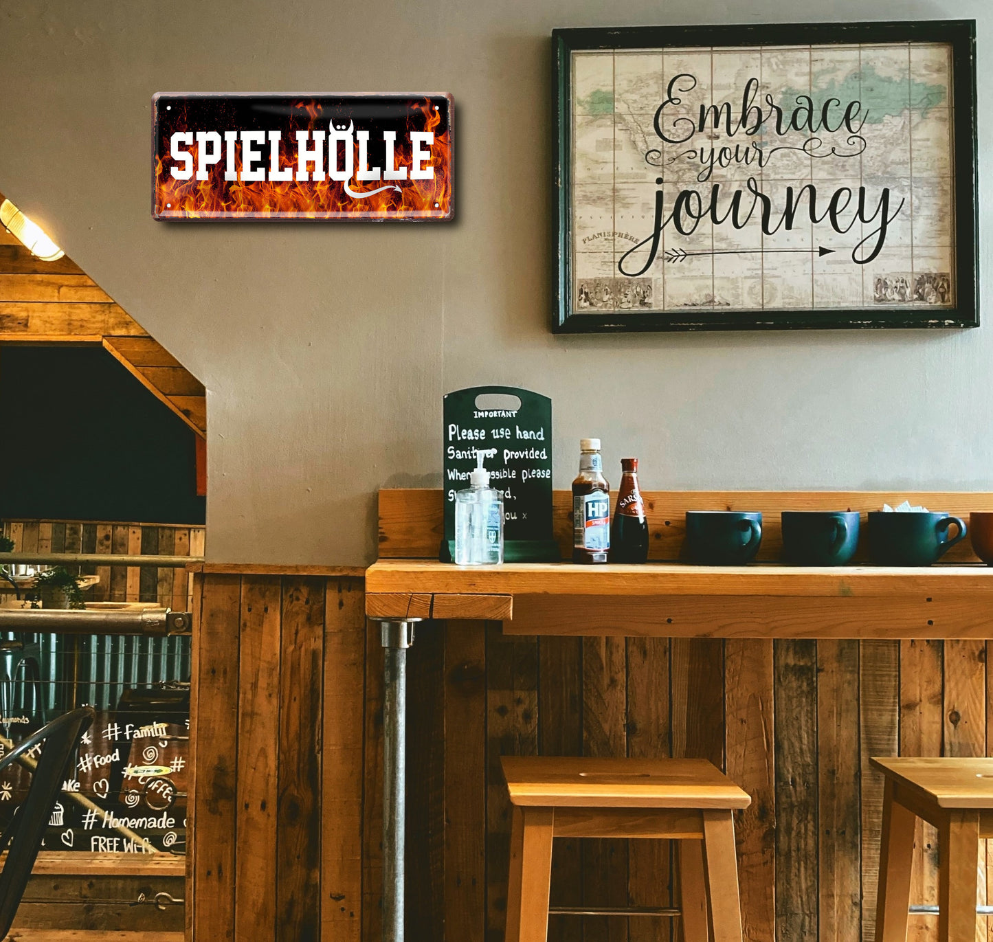 Blechschild ''Spielhölle'' 28x12cm