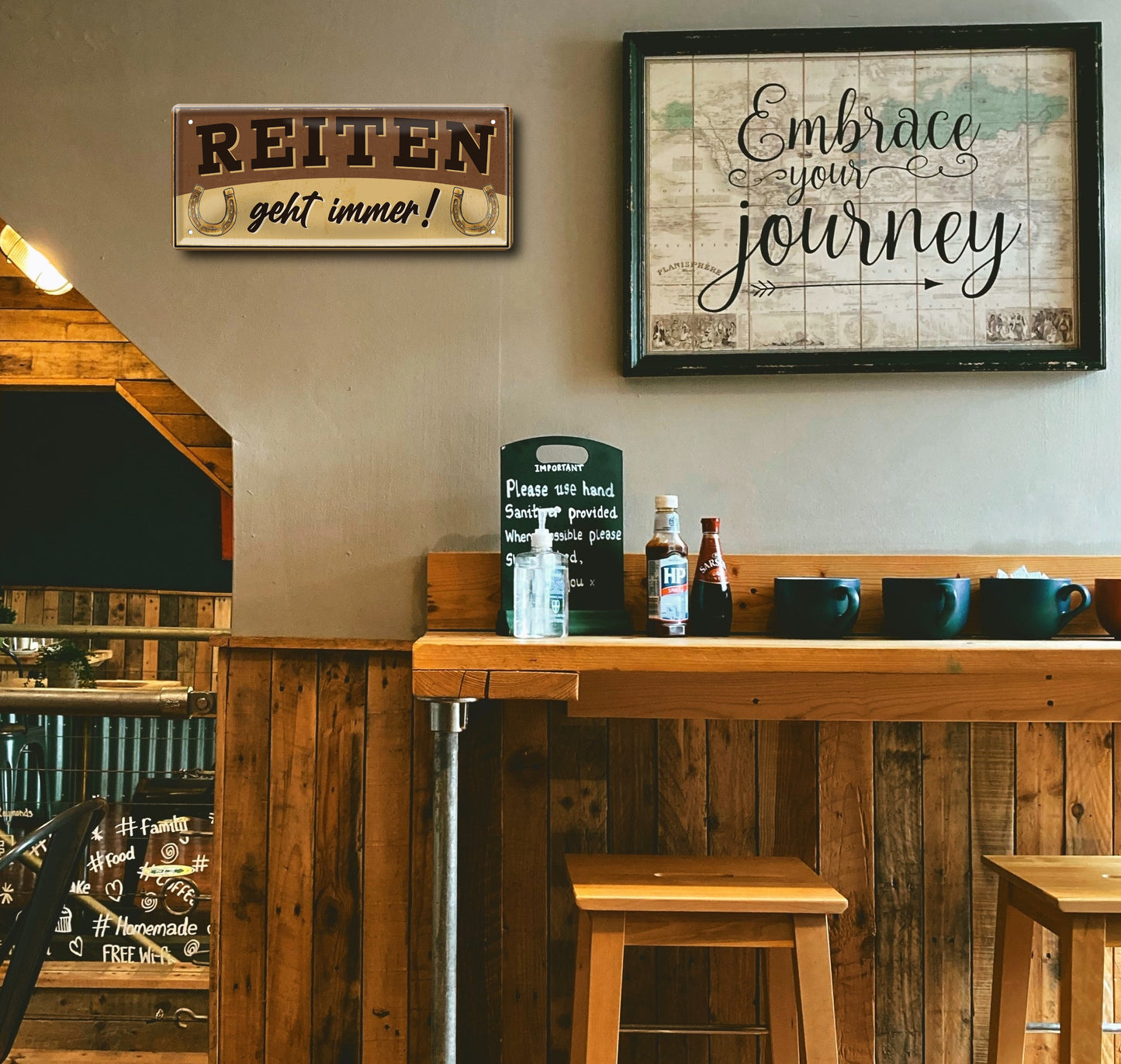 Blechschild ''Reiten geht immer!'' 28x12cm