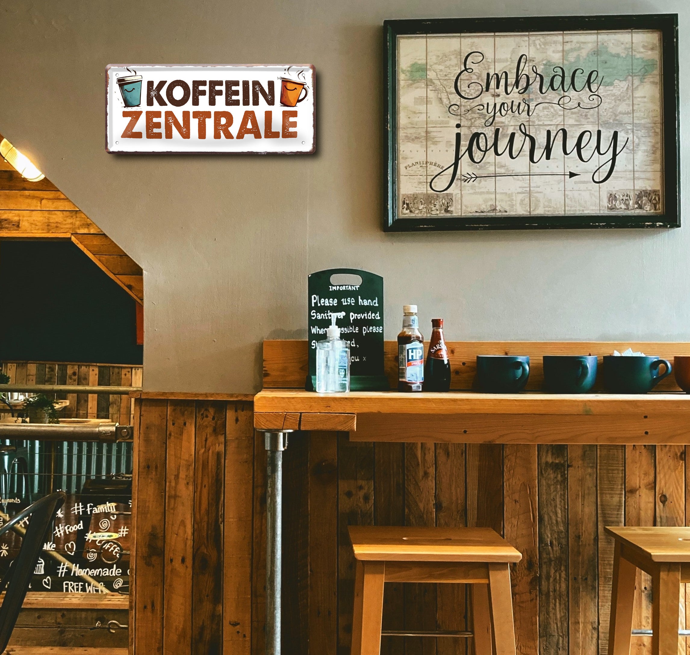 Blechschild ''Koffein Zentrale'' 28x12cm