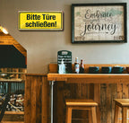 Blechschild ''Bitte Türe schließen!'' 28x12cm