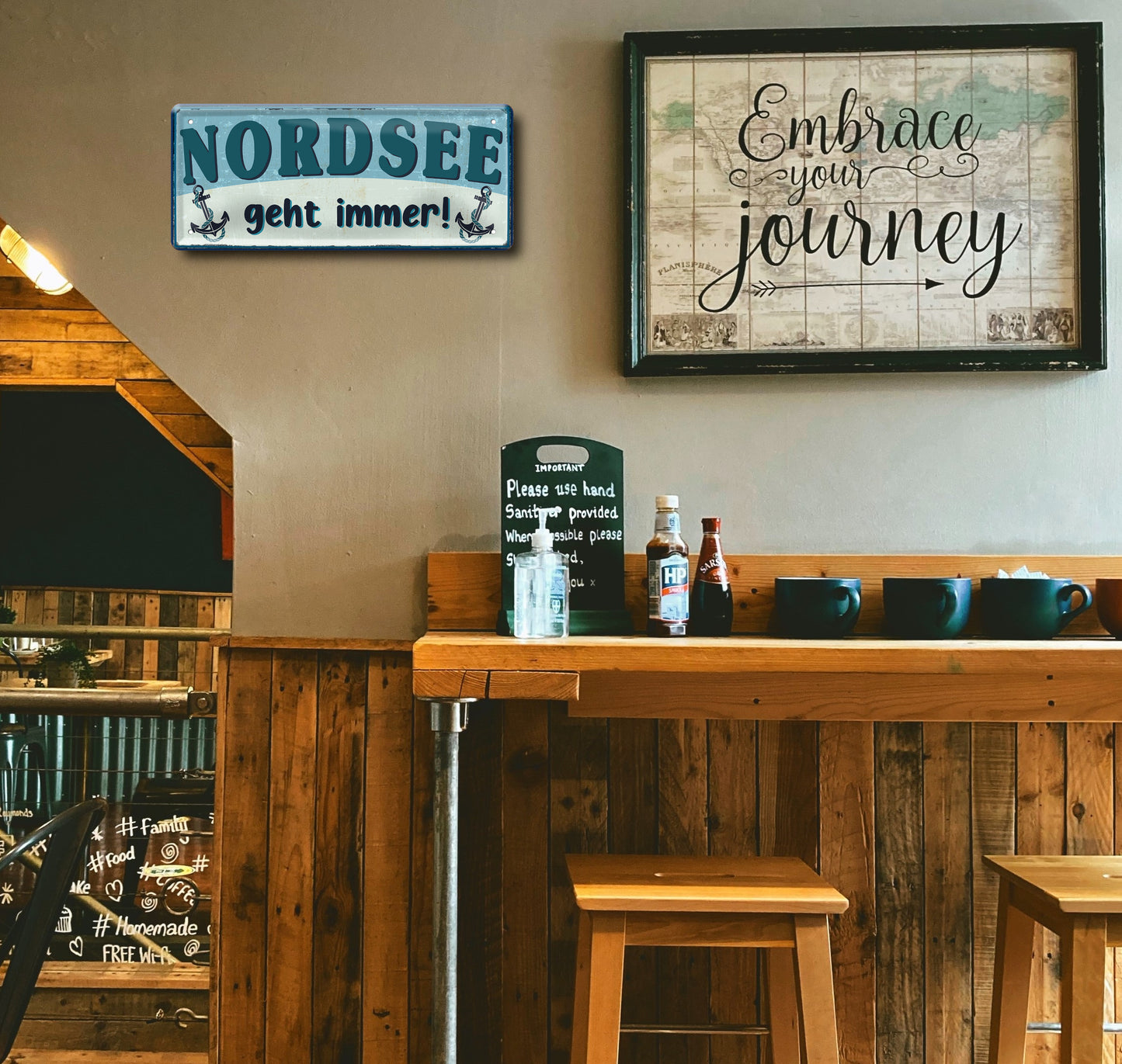 Blechschild ''Nordsee geht immer!'' 28x12cm