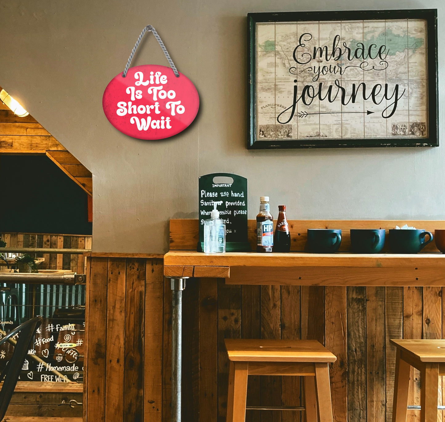 Blechschild ''Life is too short to wait'' 18x14cm