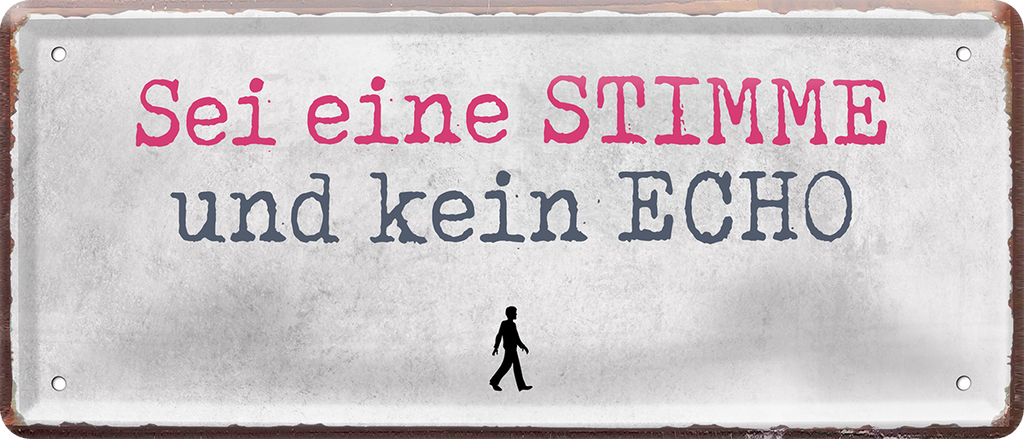 4252024244717		 ''Sei eine Stimme und kein Echo'' Schilderstore24 Blechschilder sind perfekt als Geschenk zu Weihnachten, Geburtstage, Feiern, Partys, Grillabende, Namenstag, Feiertag, Mädelsabend, Hochzeit. Jederzeit stilvoll im Wohnzimmer, Partykeller, Garage, Praxis, Büro, Café, Hauseingang Sex küssen gefühle Zweideutig Romantik liebe sinnlich schnulzig romantisch pinup