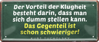 4252024244632	Schilderstore24 	 ''Der Vorteil der Klugheit besteht im Vorteil dumm stellen'' Schilderstore24 Blechschilder sind perfekt als Geschenk zu Weihnachten, Geburtstage, Feiern, Partys, Grillabende, Namenstag, Feiertag, Mädelsabend, Hochzeit. Jederzeit stilvoll im Wohnzimmer, Partykeller, Garage, Praxis, Büro, Café, Hauseingang Weisheiten Leben Sprichwörter Tipp wahrheit sprichwort tiefsinnig ratschlag