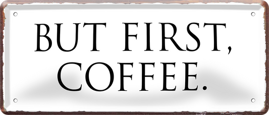 4252024253368		 ''But first Coffee (weiß)''
Schilderstore24 Blechschilder sind perfekt als Geschenk zu Weihnachten, Geburtstage, Feiern, Partys, Grillabende, Namenstag, Feiertag, Mädelsabend, Hochzeit. Jederzeit stilvoll im Wohnzimmer, Partykeller, Garage, Praxis, Büro, Café, Hauseingang Lebensmittel Kaffee Kuchen Sucht café coffee kaffeemaschine getränk essen