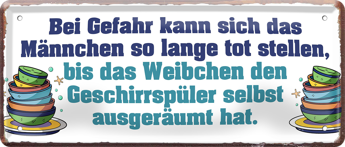 4252024253429		 ''Bei Gefahr kann sich das Männchen tot stellen''
Schilderstore24 Blechschilder sind perfekt als Geschenk zu Weihnachten, Geburtstage, Feiern, Partys, Grillabende, Namenstag, Feiertag, Mädelsabend, Hochzeit. Jederzeit stilvoll im Wohnzimmer, Partykeller, Garage, Praxis, Büro, Café, Hauseingang Familie Zuhause Eltern Geschwister oma opa familie mama papa geschwister