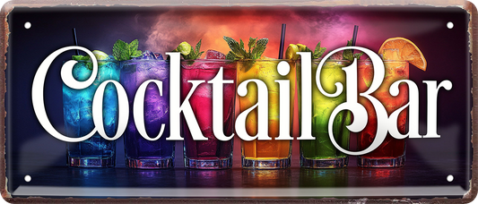 4252024253252		 ''Cocktailbar'' Schilderstore24 Blechschilder sind perfekt als Geschenk zu Weihnachten, Geburtstage, Feiern, Partys, Grillabende, Namenstag, Feiertag, Mädelsabend, Hochzeit. Jederzeit stilvoll im Wohnzimmer, Partykeller, Garage, Praxis, Büro, Café, Hauseingang Alkohol Cocktail Likör Sekt Getränk Alkohol promille schnaps saufen cocktails
