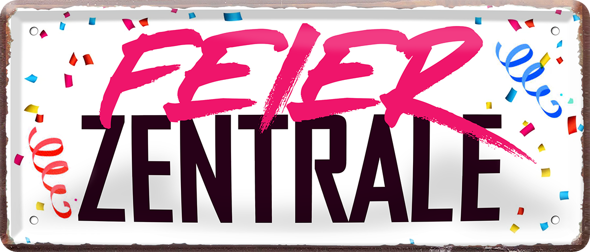 4252024253559		 ''Feier Zentrale''
Schilderstore24 Blechschilder sind perfekt als Geschenk zu Weihnachten, Geburtstage, Feiern, Partys, Grillabende, Namenstag, Feiertag, Mädelsabend, Hochzeit. Jederzeit stilvoll im Wohnzimmer, Partykeller, Garage, Praxis, Büro, Café, Hauseingang Küche Haushalt Willkommen Eigenheim heim essen haus kochen herzlich Zuhause putzen
