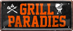 4252024253306		 ''Grill Paradies''
Schilderstore24 Blechschilder sind perfekt als Geschenk zu Weihnachten, Geburtstage, Feiern, Partys, Grillabende, Namenstag, Feiertag, Mädelsabend, Hochzeit. Jederzeit stilvoll im Wohnzimmer, Partykeller, Garage, Praxis, Büro, Café, Hauseingang Lebensmittel Kultur Leibspeise Bier tradition essen speise hausgemacht wurst deftig