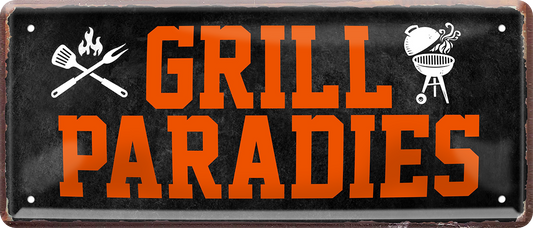 4252024253306		 ''Grill Paradies''
Schilderstore24 Blechschilder sind perfekt als Geschenk zu Weihnachten, Geburtstage, Feiern, Partys, Grillabende, Namenstag, Feiertag, Mädelsabend, Hochzeit. Jederzeit stilvoll im Wohnzimmer, Partykeller, Garage, Praxis, Büro, Café, Hauseingang Lebensmittel Kultur Leibspeise Bier tradition essen speise hausgemacht wurst deftig