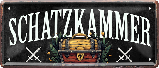 4252024253597		 ''Schatzkammer''
Schilderstore24 Blechschilder sind perfekt als Geschenk zu Weihnachten, Geburtstage, Feiern, Partys, Grillabende, Namenstag, Feiertag, Mädelsabend, Hochzeit. Jederzeit stilvoll im Wohnzimmer, Partykeller, Garage, Praxis, Büro, Café, Hauseingang Küche Haushalt Willkommen Eigenheim heim essen haus kochen herzlich Zuhause putzen