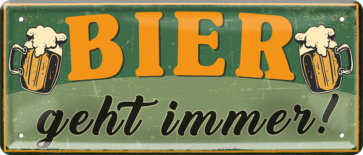 4252024253146		 ''Bier geht immer!''
Schilderstore24 Blechschilder sind perfekt als Geschenk zu Weihnachten, Geburtstage, Feiern, Partys, Grillabende, Namenstag, Feiertag, Mädelsabend, Hochzeit. Jederzeit stilvoll im Wohnzimmer, Partykeller, Garage, Praxis, Büro, Café, Hauseingang Alkohol Kasten Bier Saufen Getränk Bier Alkohol schaumkrone promille hopfen