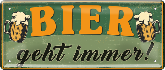 4252024253146		 ''Bier geht immer!''
Schilderstore24 Blechschilder sind perfekt als Geschenk zu Weihnachten, Geburtstage, Feiern, Partys, Grillabende, Namenstag, Feiertag, Mädelsabend, Hochzeit. Jederzeit stilvoll im Wohnzimmer, Partykeller, Garage, Praxis, Büro, Café, Hauseingang Alkohol Kasten Bier Saufen Getränk Bier Alkohol schaumkrone promille hopfen