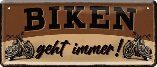 4252024253832		 ''Biken geht immer!''
Schilderstore24 Blechschilder sind perfekt als Geschenk zu Weihnachten, Geburtstage, Feiern, Partys, Grillabende, Namenstag, Feiertag, Mädelsabend, Hochzeit. Jederzeit stilvoll im Wohnzimmer, Partykeller, Garage, Praxis, Büro, Café, Hauseingang Mechaniker Auto Motorrad Werkstatt auto lkw brummi tüfteln schrauber