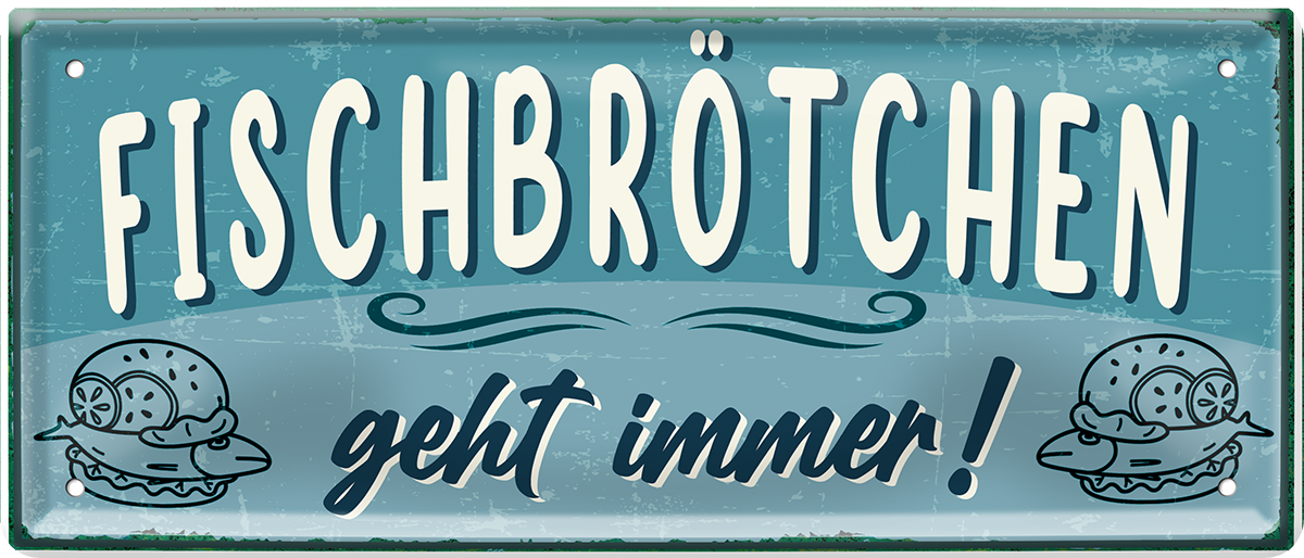 4252024253290		 ''Fischbrötchen geht immer!''
Schilderstore24 Blechschilder sind perfekt als Geschenk zu Weihnachten, Geburtstage, Feiern, Partys, Grillabende, Namenstag, Feiertag, Mädelsabend, Hochzeit. Jederzeit stilvoll im Wohnzimmer, Partykeller, Garage, Praxis, Büro, Café, Hauseingang Lebensmittel Kultur Leibspeise Bier tradition essen speise hausgemacht wurst deftig