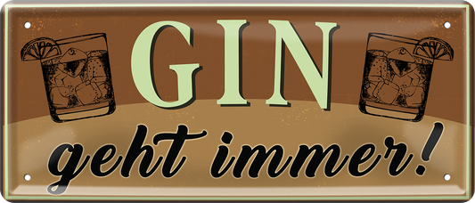4252024253115		 ''Gin geht immer! (schwarz)''
Schilderstore24 Blechschilder sind perfekt als Geschenk zu Weihnachten, Geburtstage, Feiern, Partys, Grillabende, Namenstag, Feiertag, Mädelsabend, Hochzeit. Jederzeit stilvoll im Wohnzimmer, Partykeller, Garage, Praxis, Büro, Café, Hauseingang Alkohol Cocktail Bier Sekt Getränk Bier Alkohol schnaps promille tequila   