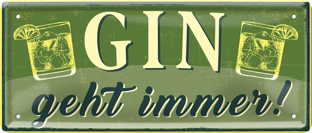 4252024253108		 ''Gin geht immer! (gelb)'' Schilderstore24 Blechschilder sind perfekt als Geschenk zu Weihnachten, Geburtstage, Feiern, Partys, Grillabende, Namenstag, Feiertag, Mädelsabend, Hochzeit. Jederzeit stilvoll im Wohnzimmer, Partykeller, Garage, Praxis, Büro, Café, Hauseingang Alkohol Cocktail Bier Sekt Getränk Bier Alkohol schnaps promille tequila   
