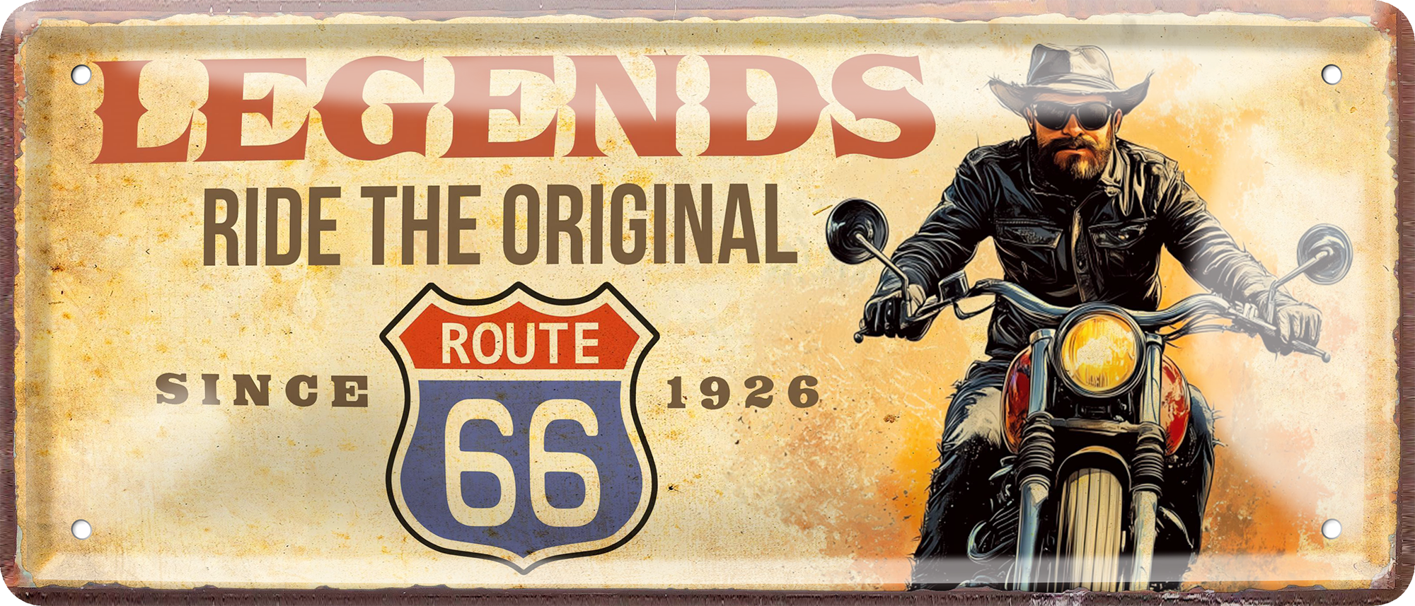 4252024256895		 ''Legends ride the original Route 66''
Schilderstore24 Blechschilder sind perfekt als Geschenk zu Weihnachten, Geburtstage, Feiern, Partys, Grillabende, Namenstag, Feiertag, Mädelsabend, Hochzeit. Jederzeit stilvoll im Wohnzimmer, Partykeller, Garage, biker, zitat, route, highway Mechaniker Auto Motorrad Werkstatt auto lkw brummi tüfteln schrauber