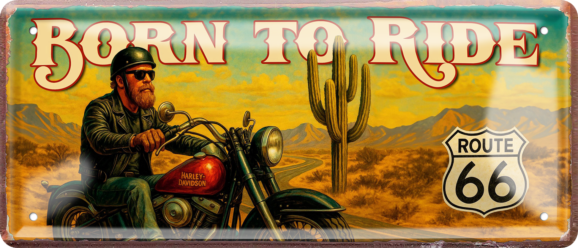 4252024256864		 ''Born to ride Route 66''
Schilderstore24 Blechschilder sind perfekt als Geschenk zu Weihnachten, Geburtstage, Feiern, Partys, Grillabende, Namenstag, Feiertag, Mädelsabend, Hochzeit. Jederzeit stilvoll im Wohnzimmer, Partykeller, Garage, biker, zitat, route, highway Mechaniker Auto Motorrad Werkstatt auto lkw brummi tüfteln schrauber