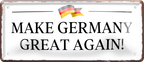 4252024256758		 ''Make Germany great again (weiß)''
Schilderstore24 Blechschilder sind perfekt als Geschenk zu Weihnachten, Geburtstage, Feiern, Partys,, Hochzeit. Jederzeit stilvoll im Wohnzimmer, Partykeller, Garage, Praxis, Büro, germany, zitat Bundesland Deutschland Länder Kultur Staatsgebiet Sprache tradition hauptstadt minister politik