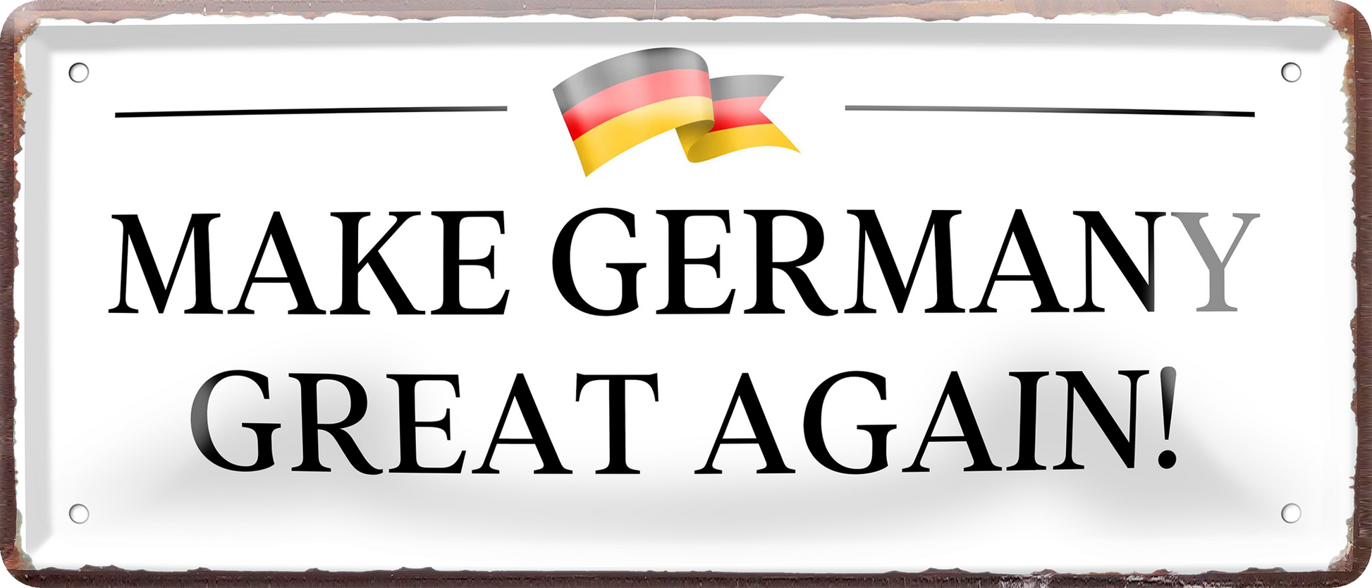 4252024256758		 ''Make Germany great again (weiß)''
Schilderstore24 Blechschilder sind perfekt als Geschenk zu Weihnachten, Geburtstage, Feiern, Partys,, Hochzeit. Jederzeit stilvoll im Wohnzimmer, Partykeller, Garage, Praxis, Büro, germany, zitat Bundesland Deutschland Länder Kultur Staatsgebiet Sprache tradition hauptstadt minister politik