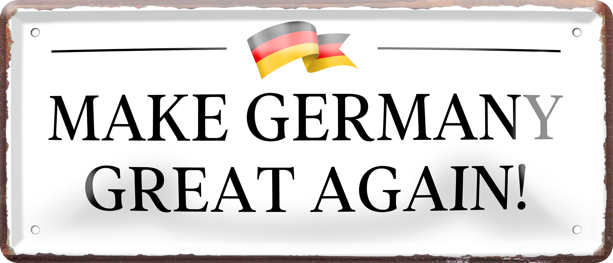 4252024256758		 ''Make Germany great again (weiß)''
Schilderstore24 Blechschilder sind perfekt als Geschenk zu Weihnachten, Geburtstage, Feiern, Partys,, Hochzeit. Jederzeit stilvoll im Wohnzimmer, Partykeller, Garage, Praxis, Büro, germany, zitat Bundesland Deutschland Länder Kultur Staatsgebiet Sprache tradition hauptstadt minister politik